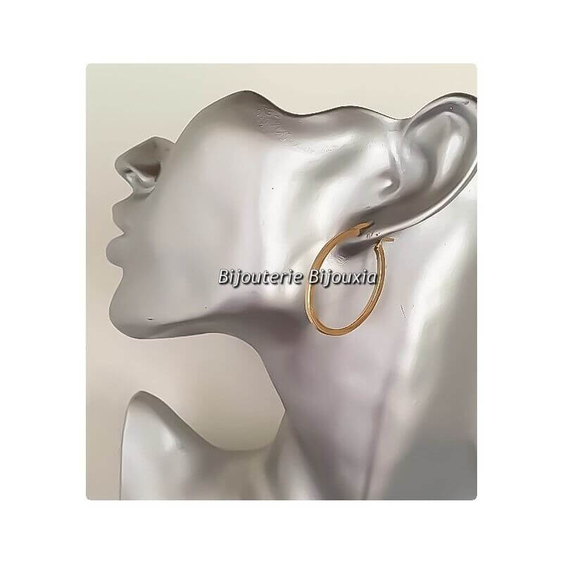 Boucles d'oreilles créoles acier argenté 4 cm NEOLIA BIJOUX PARIS | MATY