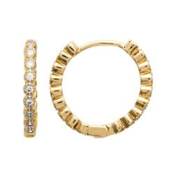 Boucles D'oreilles Créoles Microserti Zirconium Plaqué or 18CARATS Bijoux Femme