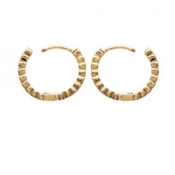 Boucles D'oreilles Créoles Microserti Zirconium Plaqué or 18CARATS Bijoux Femme