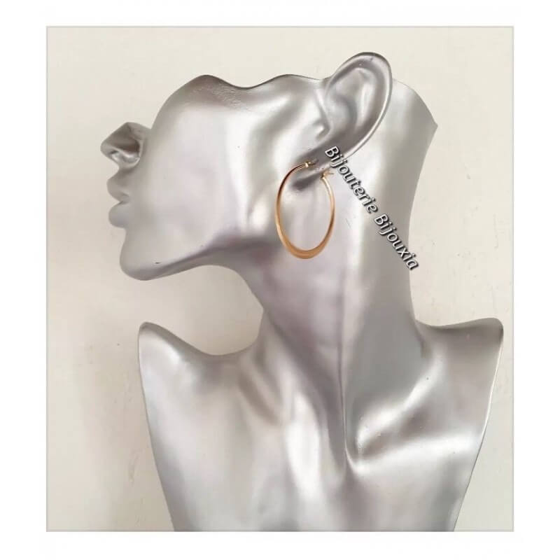 Boucles d'oreilles Créoles or jaune 18 carats, 25 mm