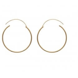 Boucles D'oreilles Créoles Lisses 5 cm  Plaqué or 18 Carats 750/1000  Bijoux
