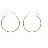 Boucles D'oreilles Créoles Rondes 6cm Plaqué or 18 Carats 750/1000 Bijoux Femme