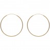Boucles D'oreilles Créoles Rondes 6cm Plaqué or 18 Carats 750/1000 Bijoux Femme