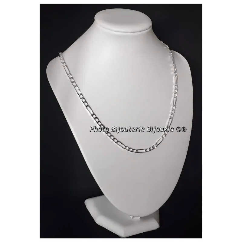 Chaîne Figaro En Argent Massif 925/1000 - Longueur Au Choix, Bijoux Mixte, Neuf Avec étiquettes