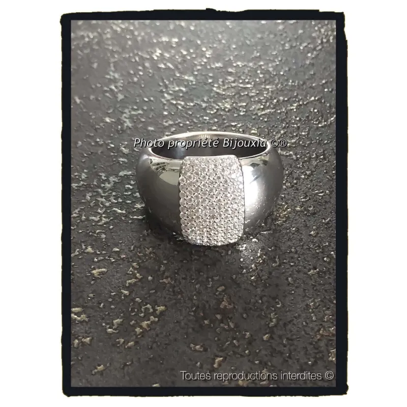 Bague Alliance Taille 56 En Argent Massif 925 Avec Cristaux Zirconium - Rhodiée, Brillante Et Neuve