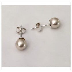 Boucles D'oreilles Perle de Majorque 6 MM Argent Massif 925/1000-Bijoux Femme