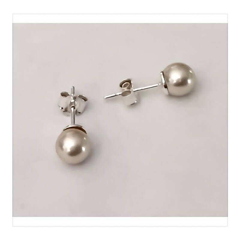Boucles D'oreilles Perle de Majorque 6 MM Argent Massif 925/1000-Bijoux Femme