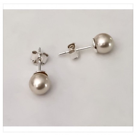Boucles D'oreilles Perle de Majorque 6 MM Argent Massif 925/1000-Bijoux Femme