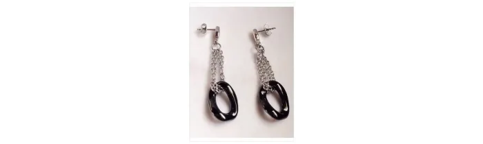 Boucles D'oreilles Pendantes En Pure Céramique Et Acier Inoxydable -Bijoux Femme