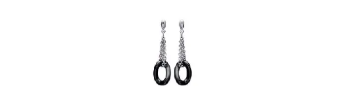 Boucles D'oreilles Pendantes En Pure Céramique Et Acier Inoxydable -Bijoux Femme