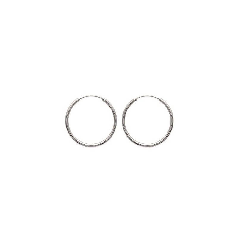 Boucles D'oreilles Créoles Argent 925 - 3 Cm, Légères, Neuves Avec étiquettes