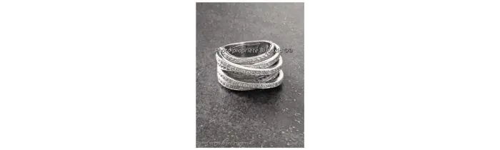 Bague Large  ZIRCONIUM Entrelacés  Argent Massif 925/000 Rhodié CHOIX