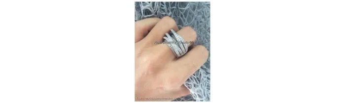 Bague Large  ZIRCONIUM Entrelacés  Argent Massif 925/000 Rhodié CHOIX