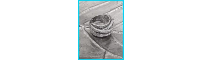 Bague Large  ZIRCONIUM Entrelacés  Argent Massif 925/000 Rhodié CHOIX
