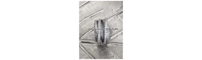 Bague Large  ZIRCONIUM Entrelacés  Argent Massif 925/000 Rhodié CHOIX