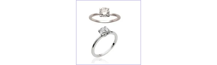 Bague Cristal Solitaire 6 MM Argent Massif 925/1000 Bijoux Femme