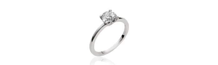 Bague Cristal Solitaire 6 MM Argent Massif 925/1000 Bijoux Femme