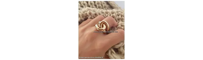 Bague Jeu Croisé Large Plaqué or 18 Carats 3 Microns Garanti 10ANS CHOIX Tailles