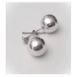 Boucles D'oreilles Boules 8 MM Argent Massif 925/1000 Bijoux Femme