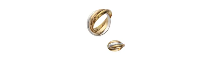Bague alliances 3 ors Plaqué Or 18 Carats Blanc rose Jaune Bijoux Homme Et Femme