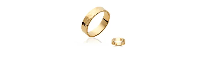 Bague Alliance Martelée Plaqué or 18 CARATS 750 Millièmes Tailles au CHOIX