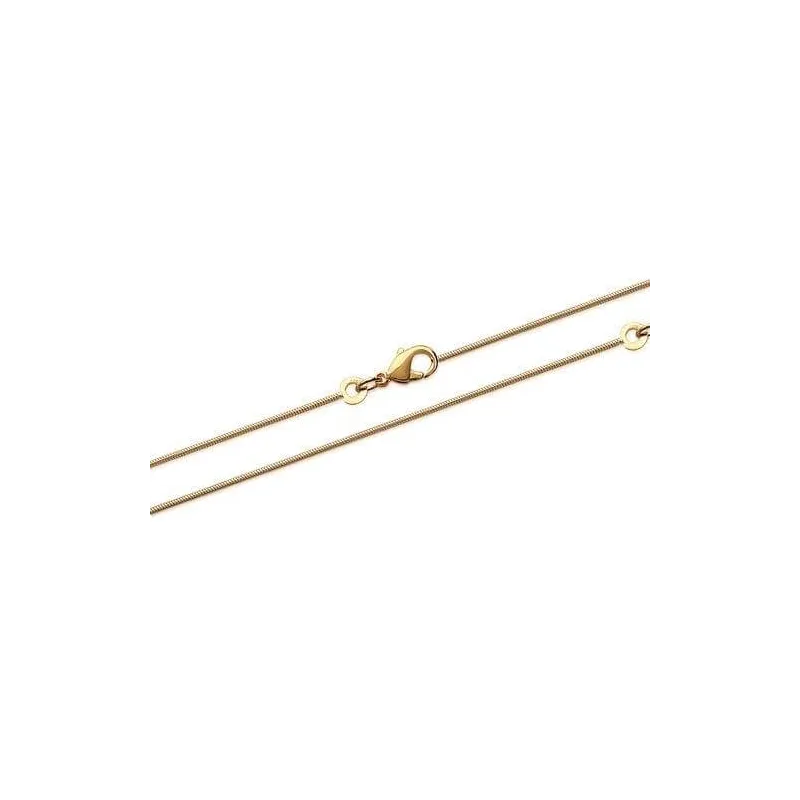 Chaîne Maille Serpent Ronde En Plaqué Or 18 Carats - Longueur 45 Cm - Neuf Avec étiquettes