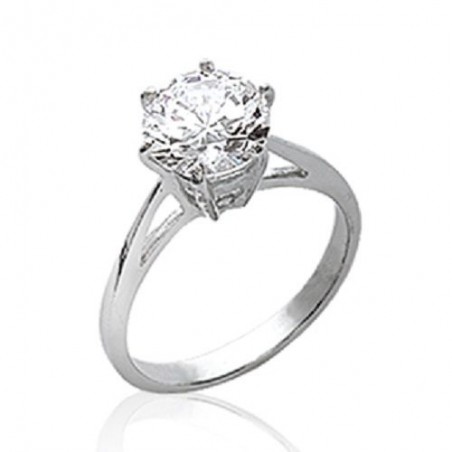 Bague Solitaire Oxyde De Zirconium Argent 925/1000 Bijoux femme Taille CHOIX