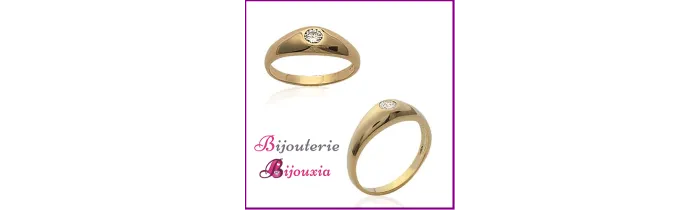Bague Alliance jonc  ZIRCONIUM  Plaqué or 18 CARATS Petites et Grandes Tailles