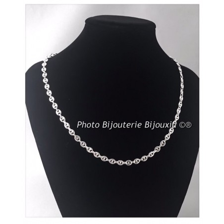 Chaîne Maille Grain De Café 45 cm Argent 925/1000 Neuf Étiquette Bijoux Femme