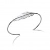 Bracelet Jonc Ouvert PLUME Argent Massif 925/1000 Bijoux Femme NEUF