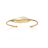 Bracelet Jonc Ouvert PLUME Plaqué or 18 Carats 750/1000 Bijoux Femme NEUF