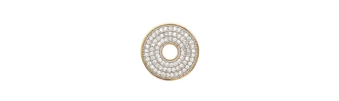 Pendentif Cercle Donut ZIRCONIUM MICROSERTI Plaqué Or 18carats  Bijoux Femme