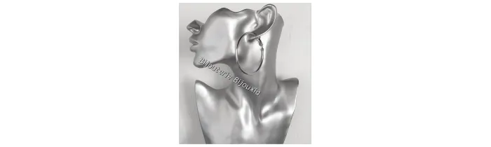 Grandes Créoles Lisses 6 cm Acier Inoxydable 316L Bijoux Femme