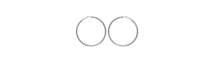 Grandes Créoles Lisses 6 cm Acier Inoxydable 316L Bijoux Femme
