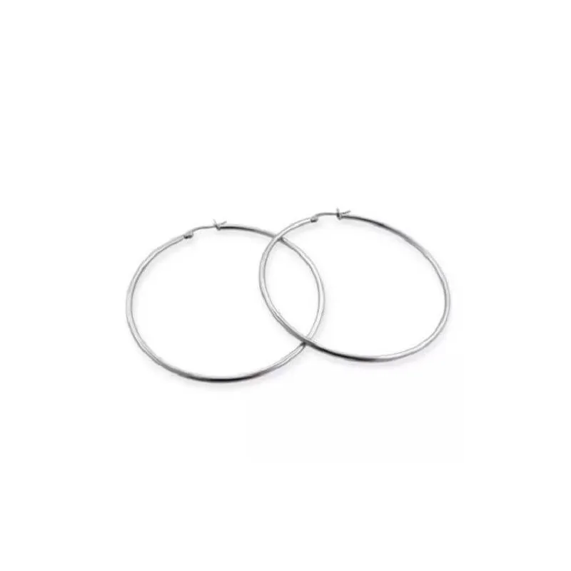 Boucles D'oreilles Créoles Plates En Acier Chirurgical Pour Piercing Cartilage - Hélix, Conque, Tragus - 16G, Zirconium