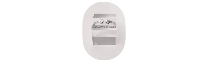 Bague Alliance Double CRISTAUX ZIRCON  Argent Massif 925/1000 Bijoux femme