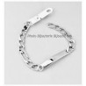 Bracelet Gravure Identité Figaro 21 CM X 8MM  Argent Massif 925/1000 Bijoux 
