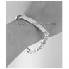 Bracelet Gravure Identité Figaro 21 CM X 8MM  Argent Massif 925/1000 Bijoux 