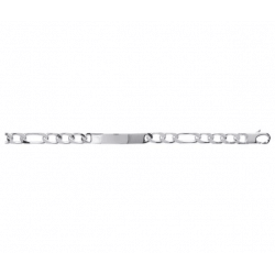 Bracelet Gravure Identité Figaro 21 CM X 8MM  Argent Massif 925/1000 Bijoux 