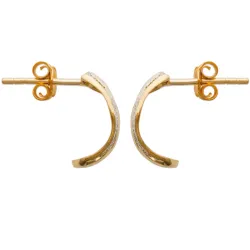 Boucle D'oreilles Demi Créoles ZIRCONIUM  Plaqué Or 18 carats Bijoux Femme