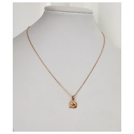 Collier chaîne + pendentif Cheval - Plaqué or 18 CARATS Garanti 10 ANS - Bijoux 
