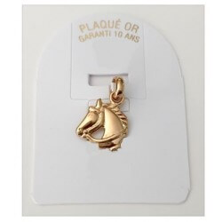 Collier chaîne + pendentif Cheval - Plaqué or 18 CARATS Garanti 10 ANS - Bijoux 