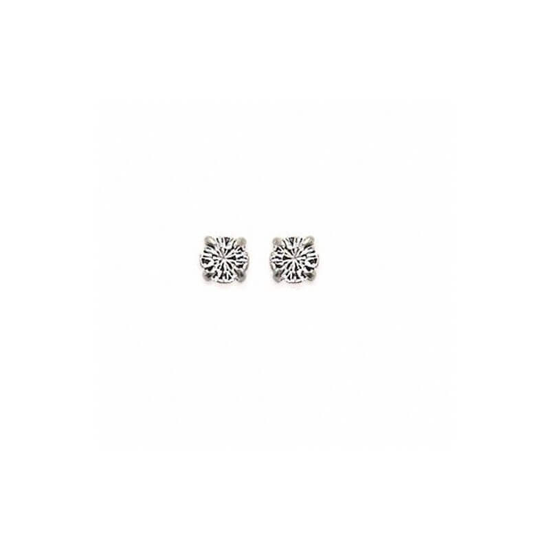 Boucles D'oreilles cristal couleur blanche Argent Massif 925/000 Rhodié Bijoux
