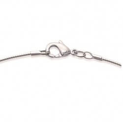 Collier Ras De Cou Maille Oméga ronde  42cm Argent Massif 925/000 Bijoux Femme