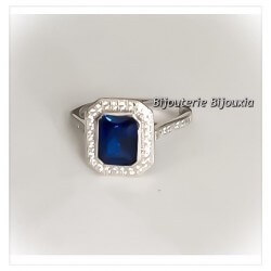 Bague Pavé CZ Saphir  ZIRCONIUM  Argent Massif 925/1000 Bijoux NEUF  CHOIX