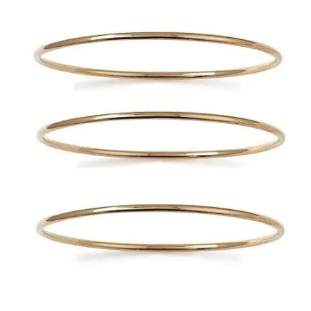Bracelet Jonc Rigide Plaqué Or 18 Carats - Diamètre 66mm, Pour Femme, Neuf Avec étiquettes