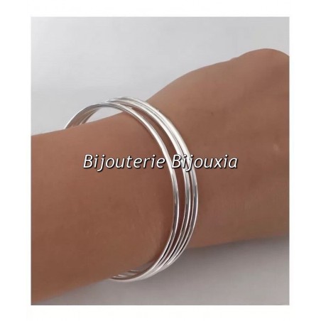 Bracelet plaqué Argent double jonc