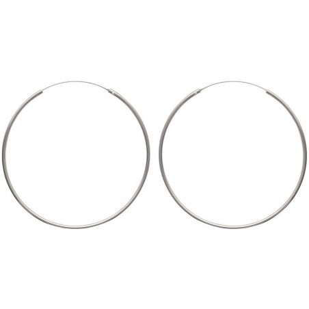 Boucles D'oreilles Grandes Créoles 7 cm Argent Massif 925/1000 Bijoux Femme