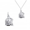 Pendentif Casque de Pompier- En Argent Massif 925/1000 - Bijoux Neuf
