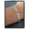 Bracelet Maille Figaro  6,5 MM X 21 CM Argent Massif 925/1000 Bijoux Homme  NEUF